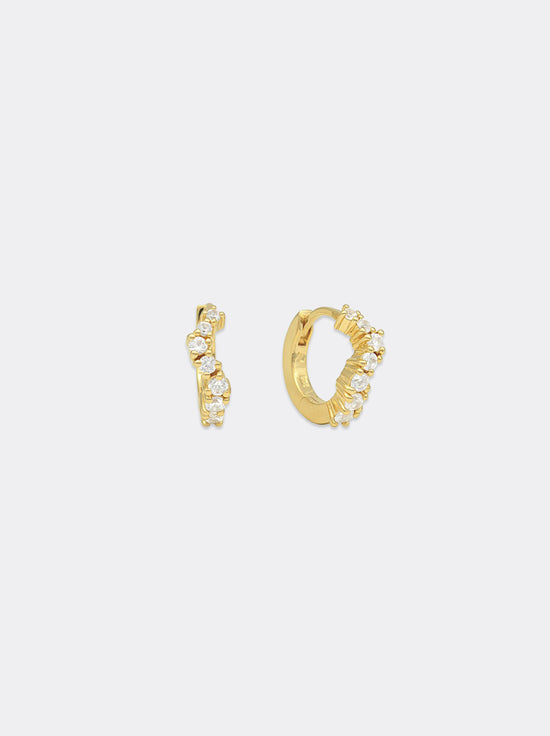 Linda Tahija - Ebb Huggie Earrings - Gold Plated / Lab Grown Sapphire