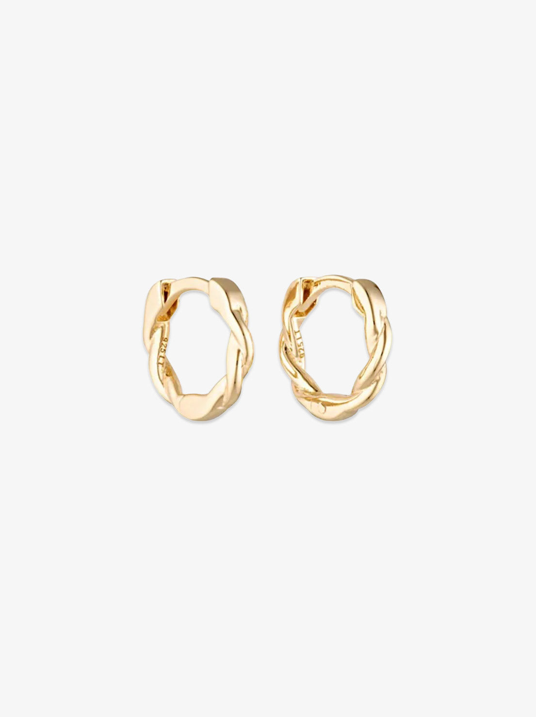 Linda Tahija - Mini Twine Huggie Earrings - 18k Gold Vermeil