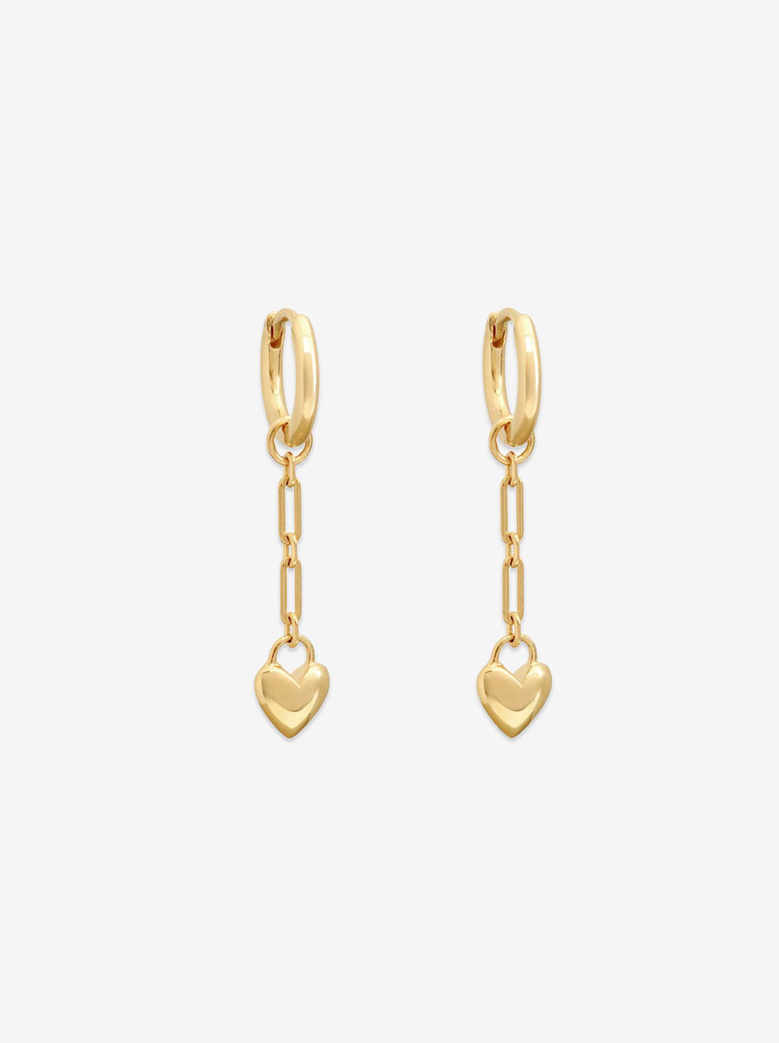 Linda Tahija - Amore Chain Huggie Earrings - Gold Vermeil