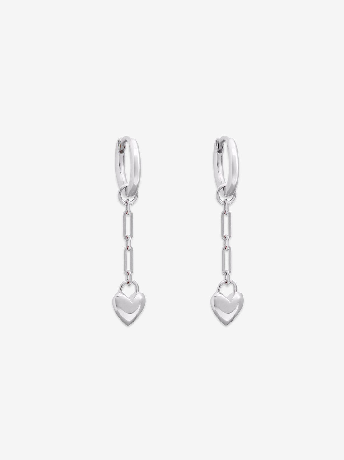 Linda Tahija - Amore Chain Huggie Earrings - Sterling Silver