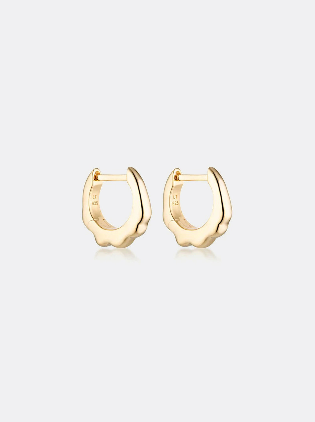 Linda Tahija - Apex Huggie Hoop Earrings - Gold Plated