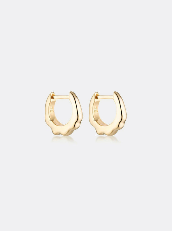 Linda Tahija - Apex Huggie Hoop Earrings - Gold Plated