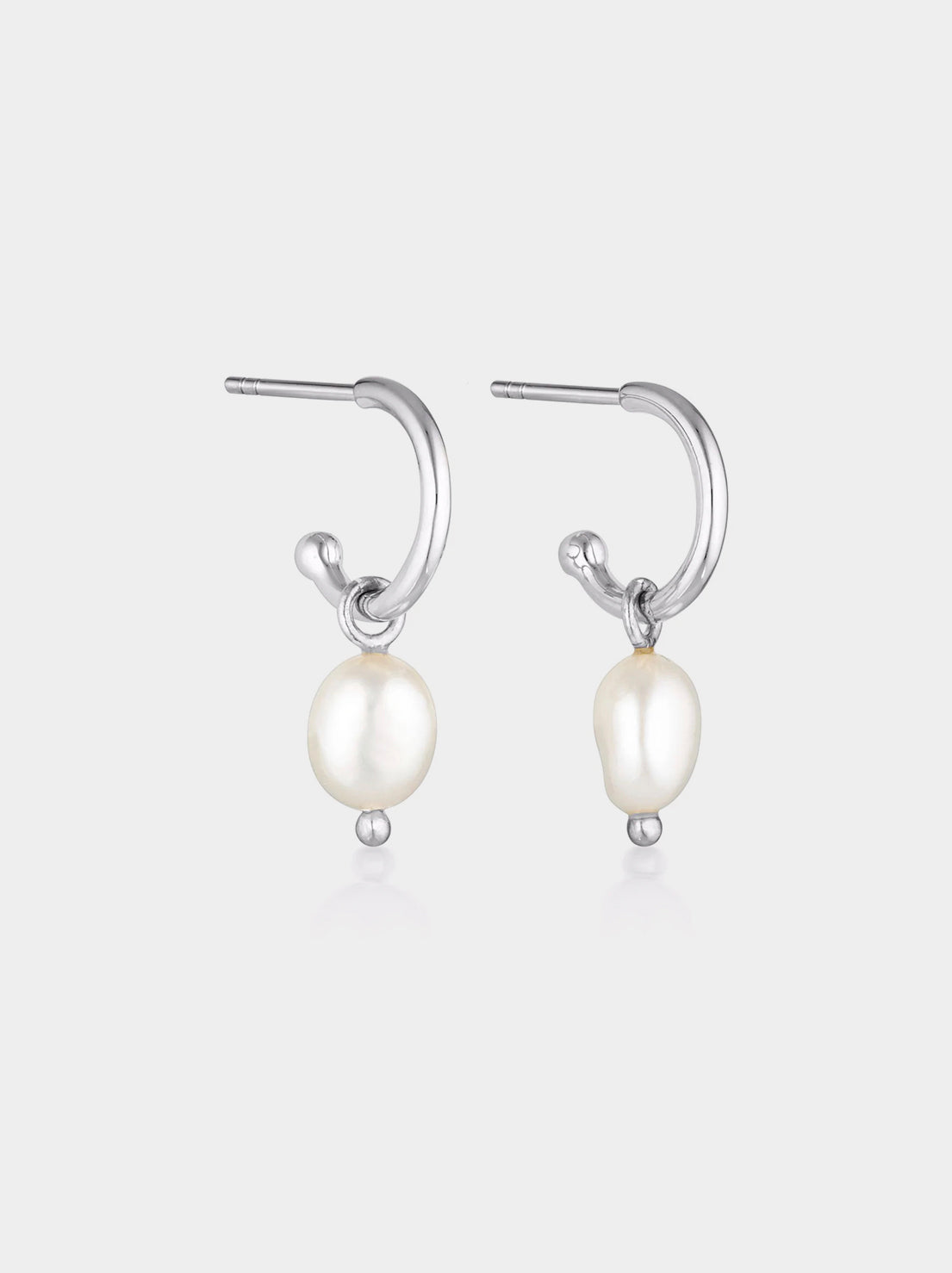 Linda Tahija - Baroque Pearl Core Hoop Earrings - Sterling Silver