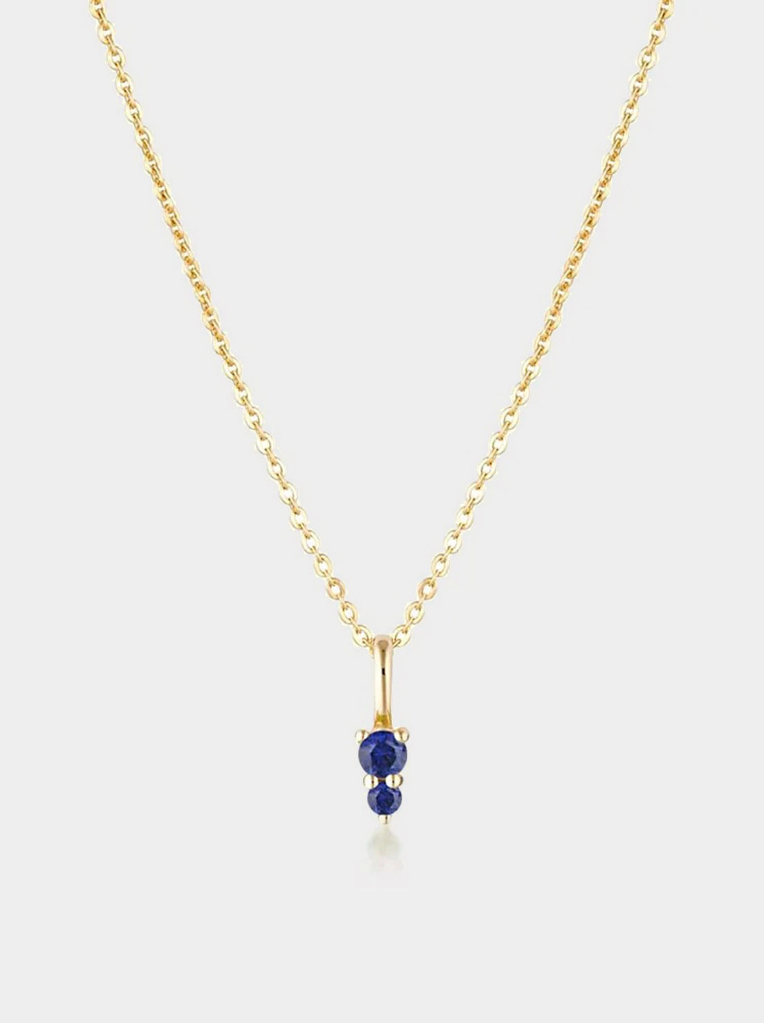 Linda Tahija - Binary Gemstone Necklace - Created Sapphire - Gold Plated