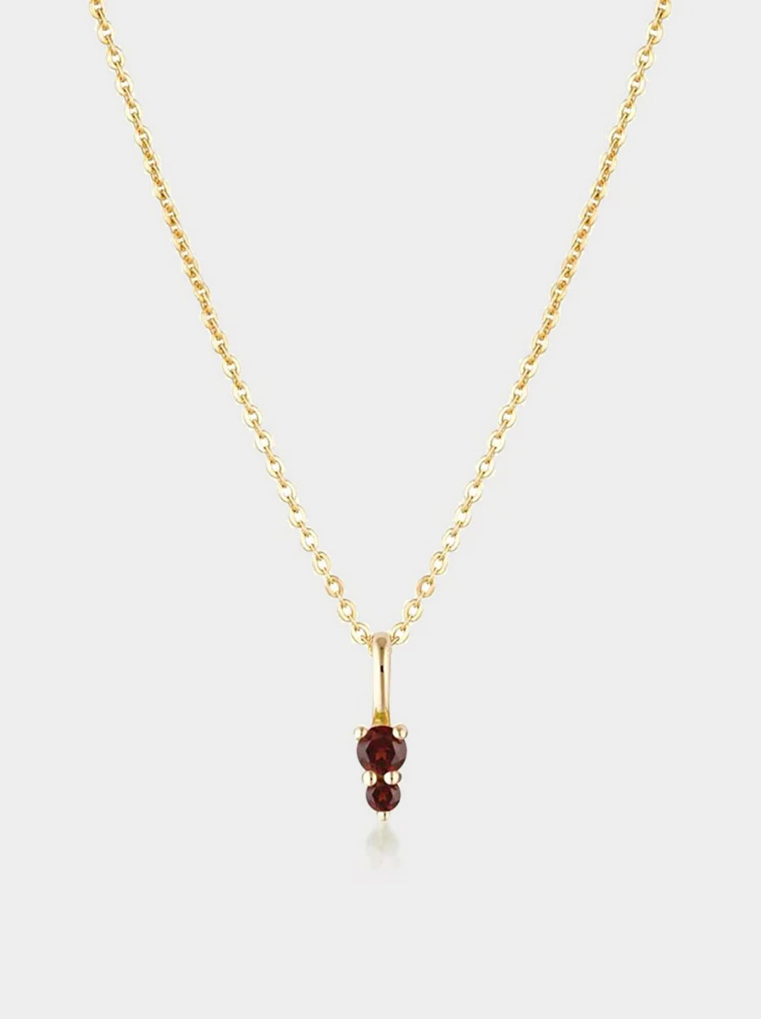 Linda Tahija - Birthstone Binary Gemstone Necklace - Garnet - Gold Plated