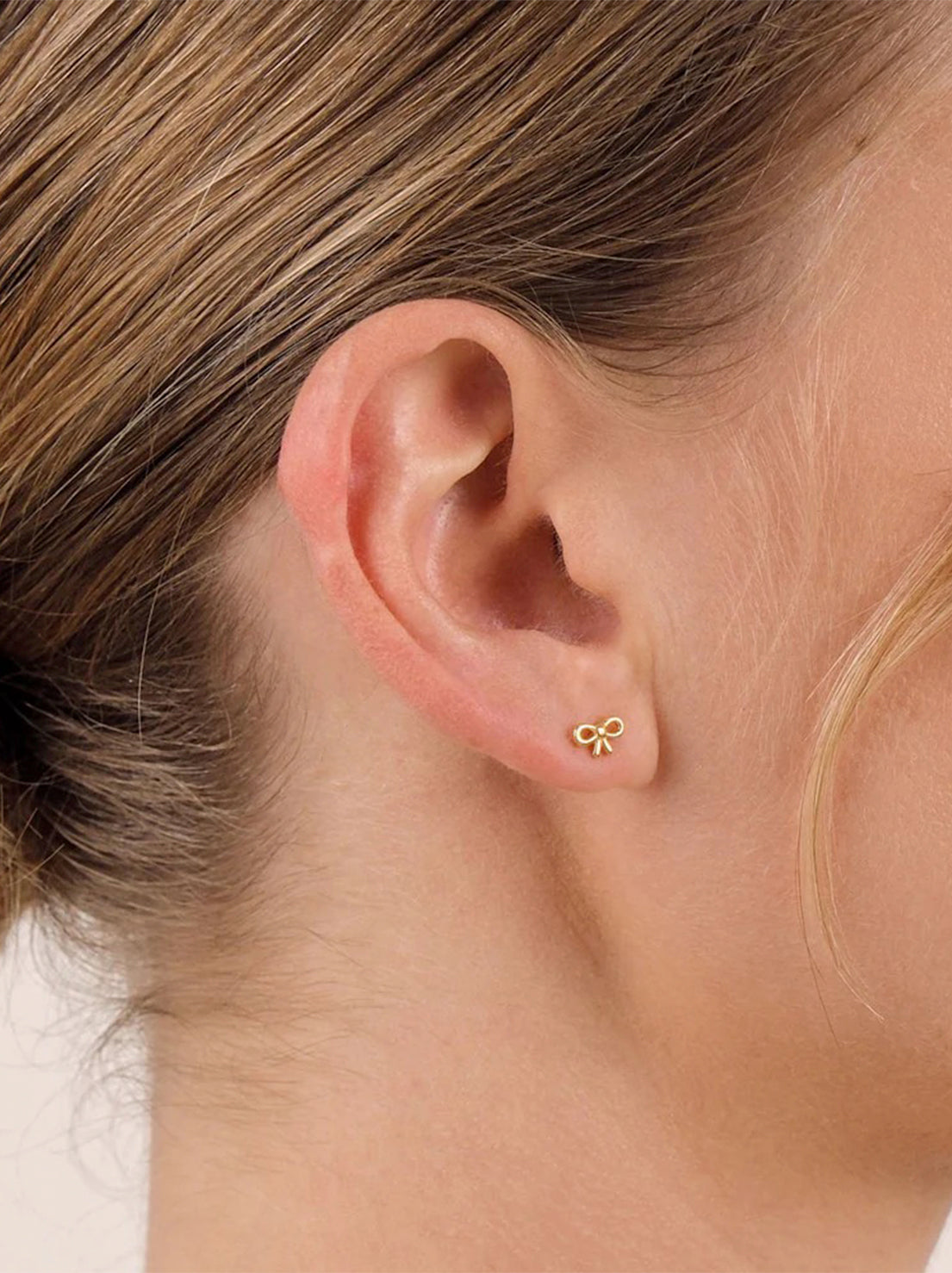 Linda Tahija - Bow Stud Earrings - Gold Plated