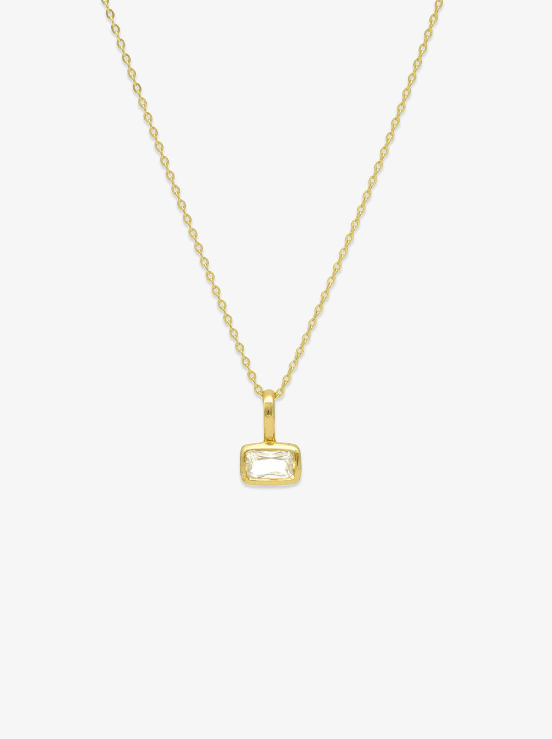 Linda Tahija - Calibri Necklace - Gold Plated - Lab Grown White Sapphire