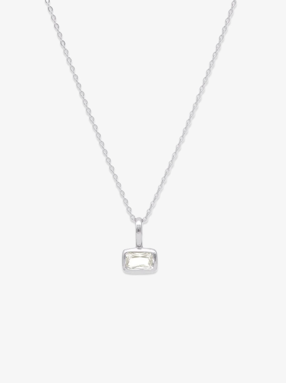 Linda Tahija - Calibri Necklace - Sterling Silver - Lab Grown White Sapphire