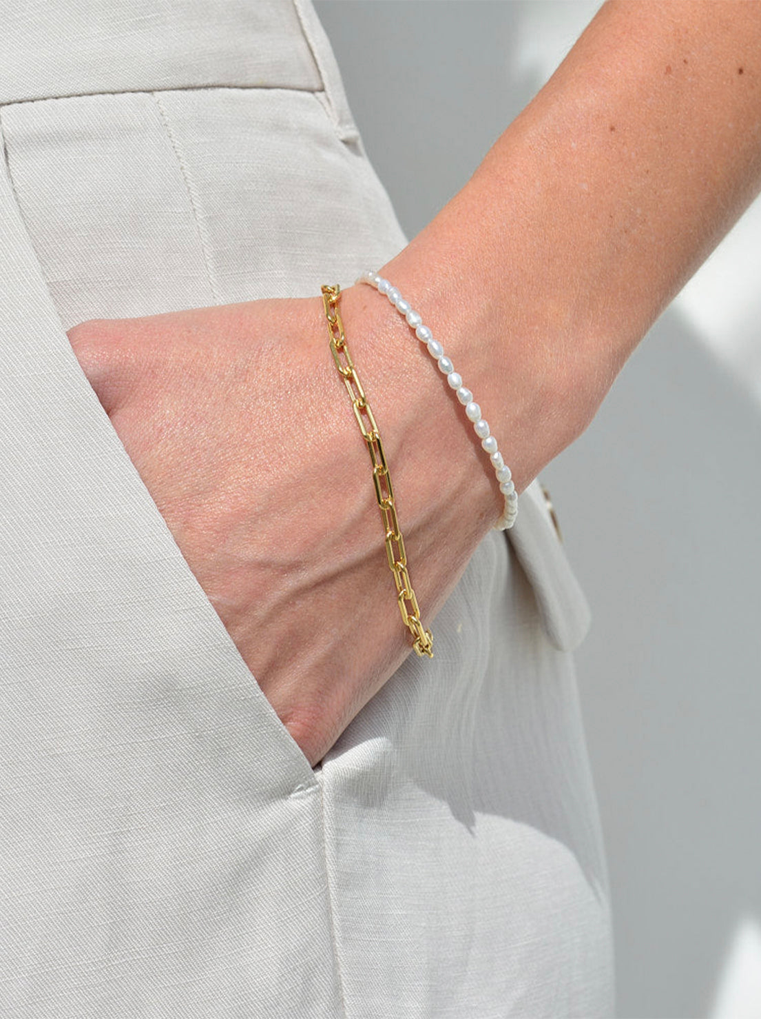 Linda Tahija - Coastal Pearl Bracelet - Gold Plated