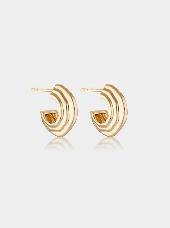 Linda Tahija - Contour Chubby Hoop Earrings - Gold Plated