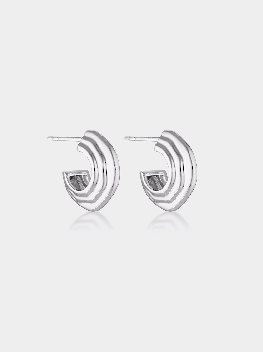 Linda Tahija - Contour Chubby Hoop Earrings - Sterling Silver