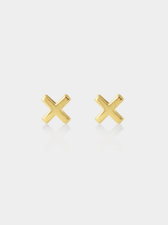 Linda Tahija - Cross Stud Earrings - Gold Plated