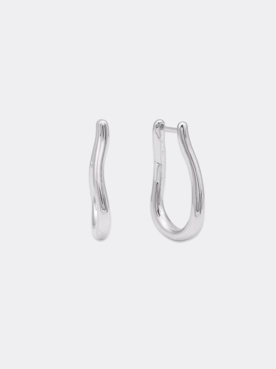Linda Tahija - Curve Max Huggie Earrings - Sterling Silver