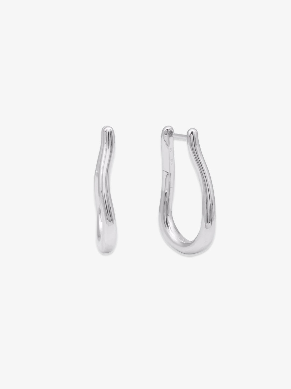 Linda Tahija - Curve Max Huggie Earrings - Sterling Silver