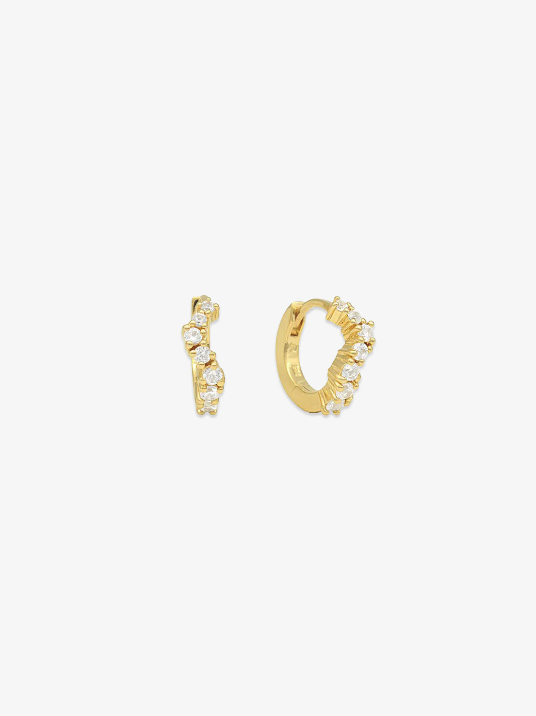 Linda Tahija - Ebb Huggie Earrings - 18k Gold Vermeil / Lab Grown Sapphire