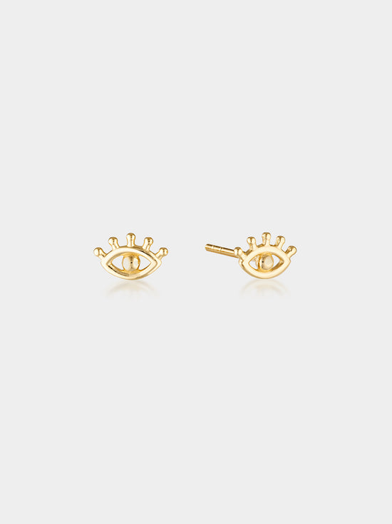 Linda Tahija - Evil Eye Stud Earrings - Gold Plated