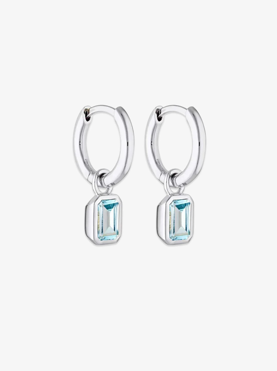 Linda Tahija - Gemme Huggie Earrings - Blue Topaz - Sterling Silver