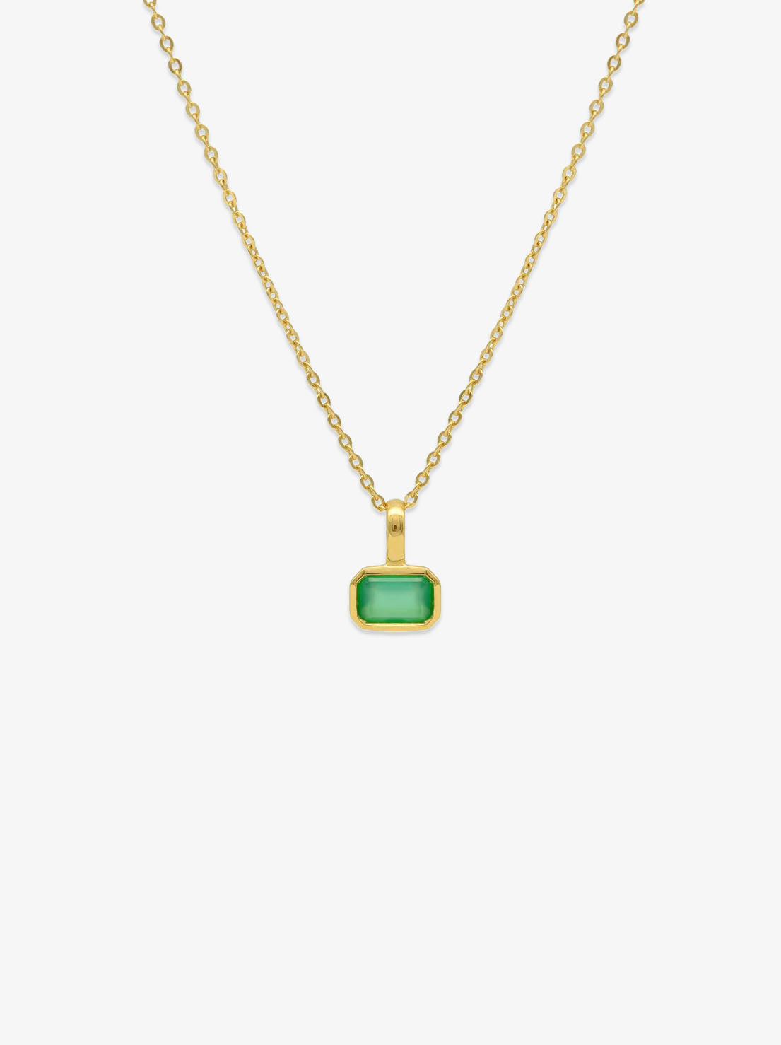 Linda Tahija - Gemme Necklace - Gold Plated - Green Onyx
