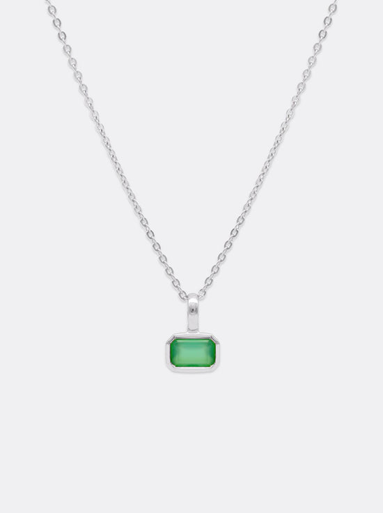 Linda Tahija - Gemme Necklace - Sterling Silver - Green Onyx