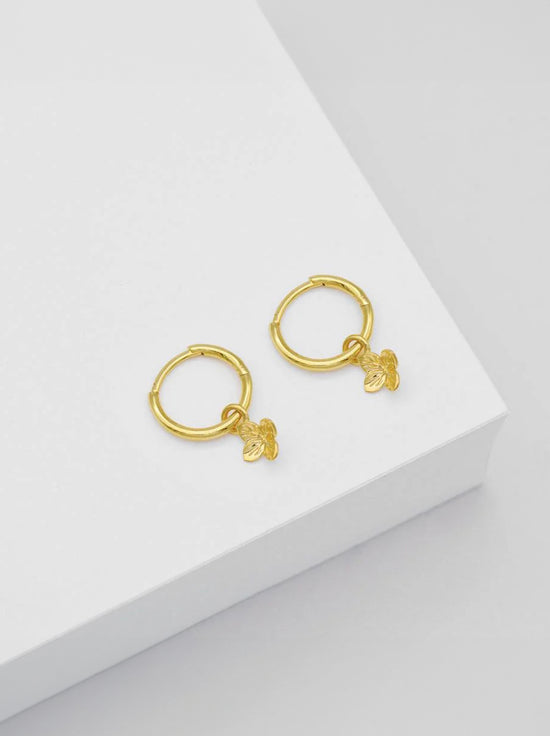 Linda Tahija - Hydrangea Huggie Hoop Earrings - Gold Plated