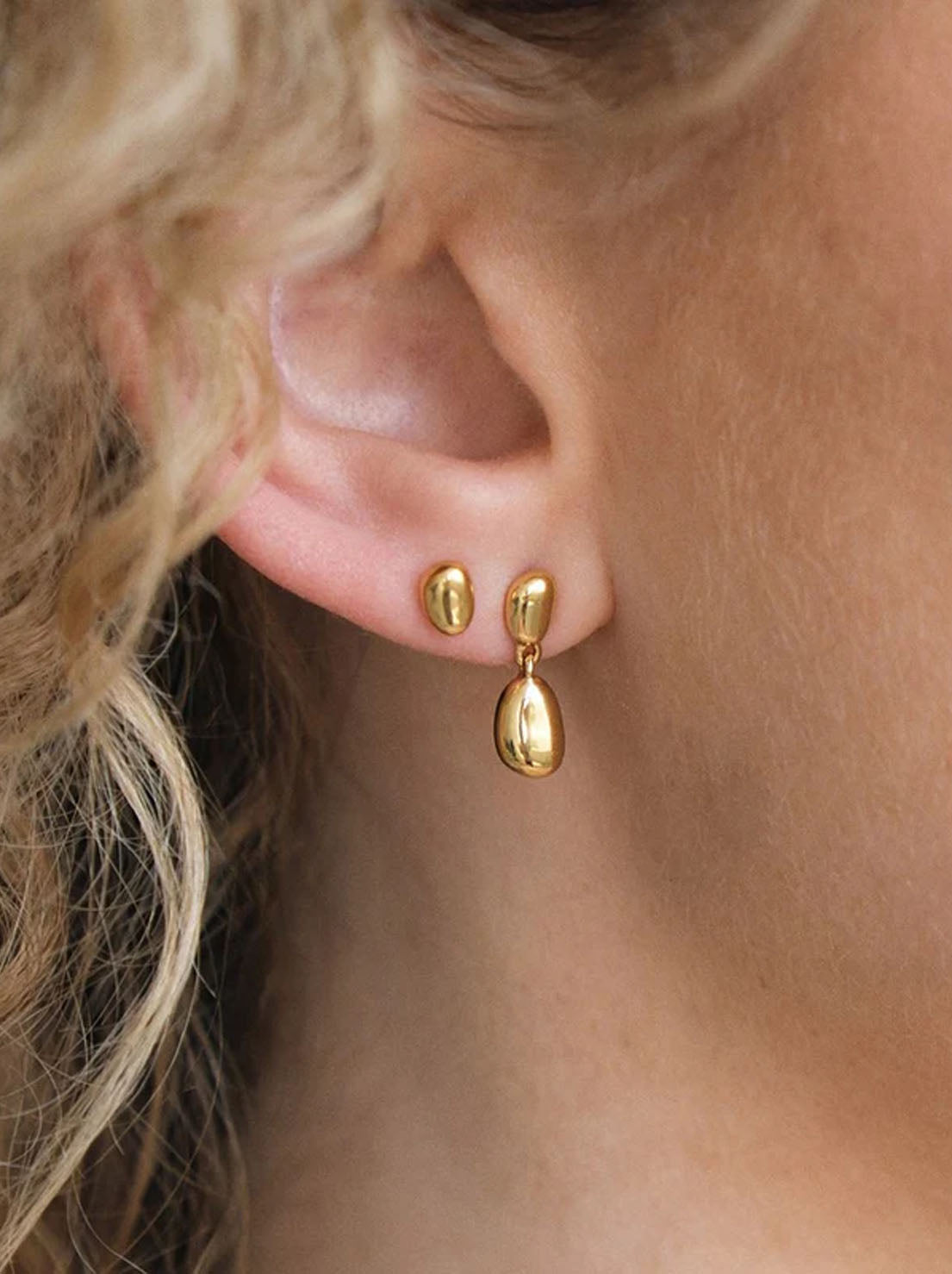 Linda Tahija - Lou Stud Earrings - 18k Gold Vermeil