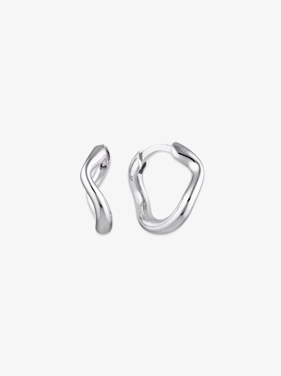 Linda Tahija - Mini Cascade Huggie Earrings - Sterling Silver