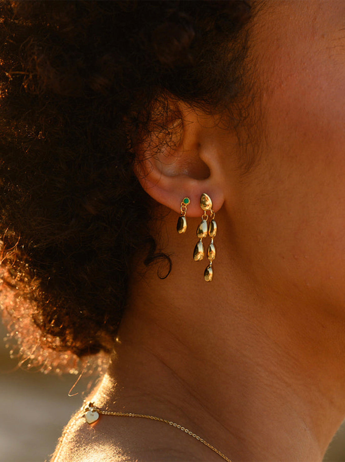 Load image into Gallery viewer, Linda Tahija - Mini Neptune&amp;#39;s Earrings - Gold Plated
