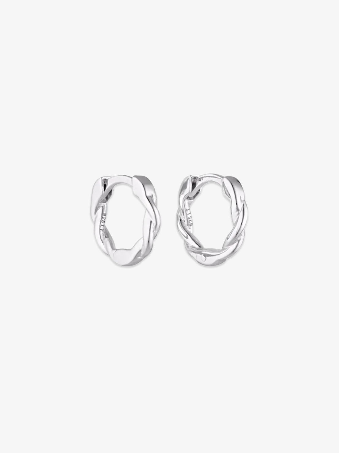 Linda Tahija - Mini Twine Huggie Earrings - Sterling Silver