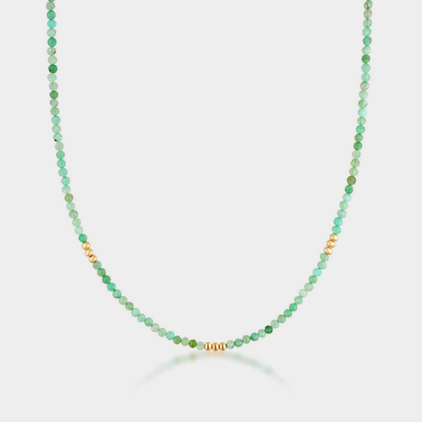 Linda Tahija - Mirage Necklace - Chrysoprase - Gold Plated