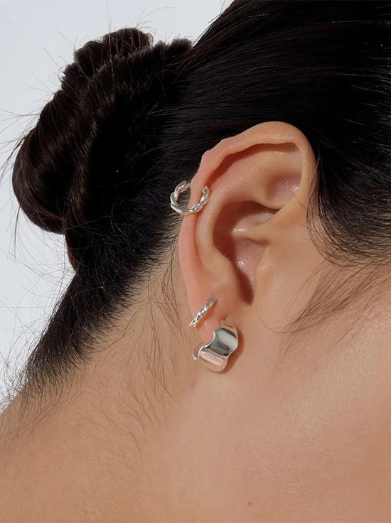 Linda Tahija - Motion Hoop Earrings - Sterling Silver