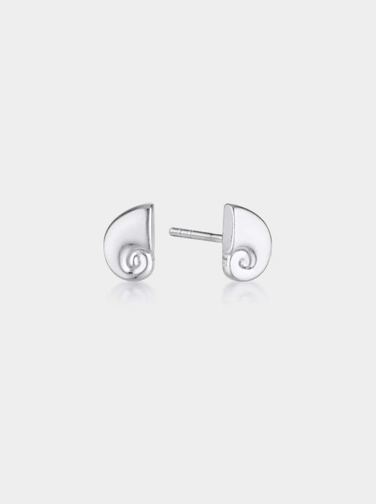 Linda Tahija - Nautilus Stud Earrings - Sterling Silver