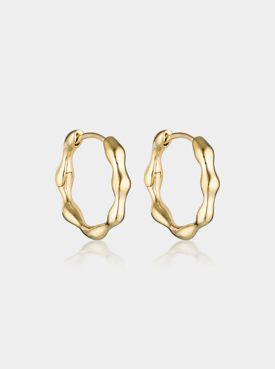 Linda Tahija - Organica Hoop Earrings - Gold Plated