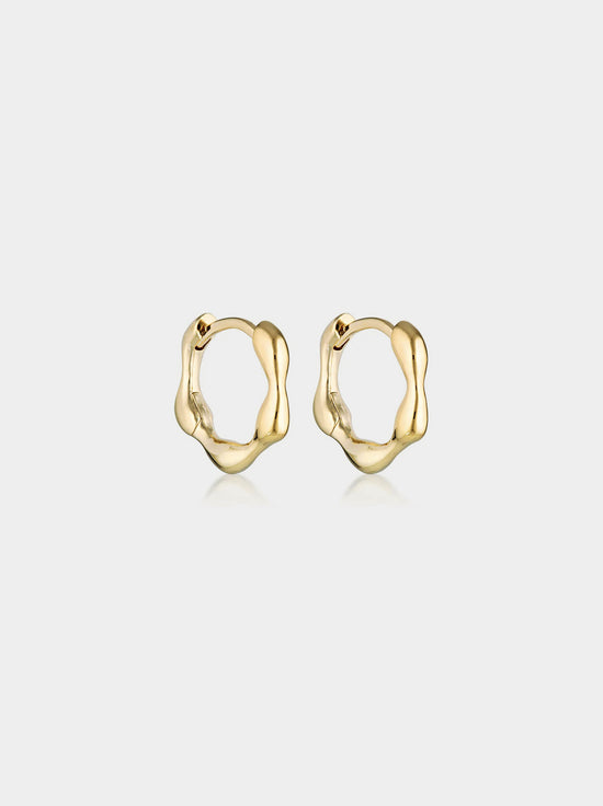 Linda Tahija - Organica Mini Huggie Earrings - Gold Plated