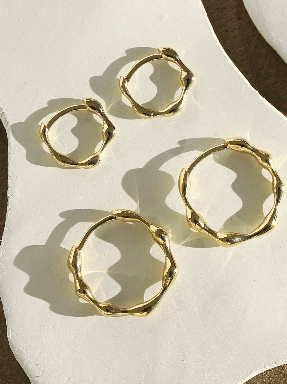 Linda Tahija - Organica Hoop Earrings - Gold Plated