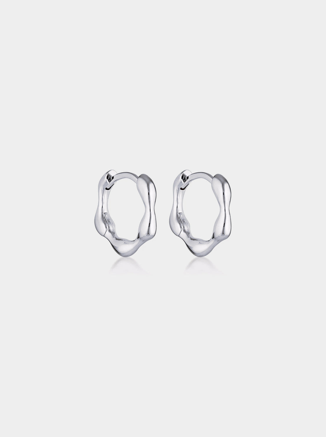 Linda Tahija - Organica Mini Huggie Earrings - Sterling Silver