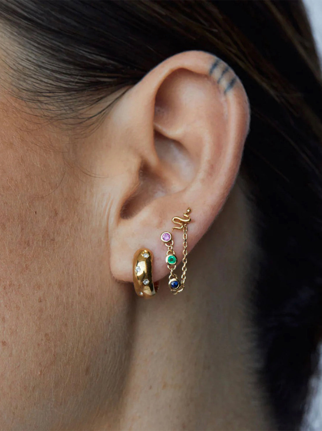 Linda Tahija - Serpent Studs - Gold plated