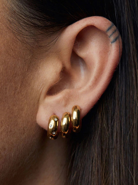 Linda Tahija - Solar Huggie Earrings - Gold Plated