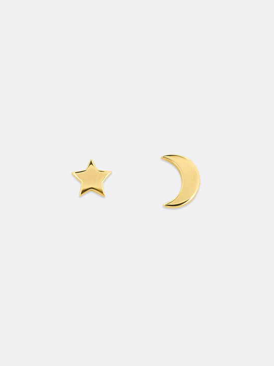 Linda Tahija - Star & Moon Studs - Gold Plated