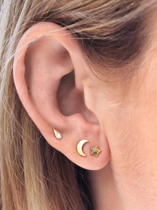 Linda Tahija - Star & Moon Studs - Sterling Silver
