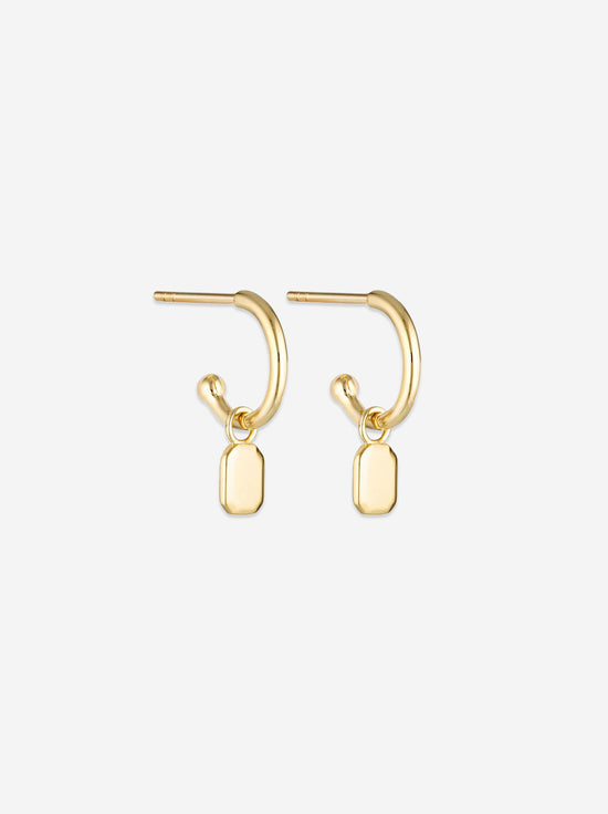 Linda Tahija - Tate Charm Hoop Earrings - Gold Plated
