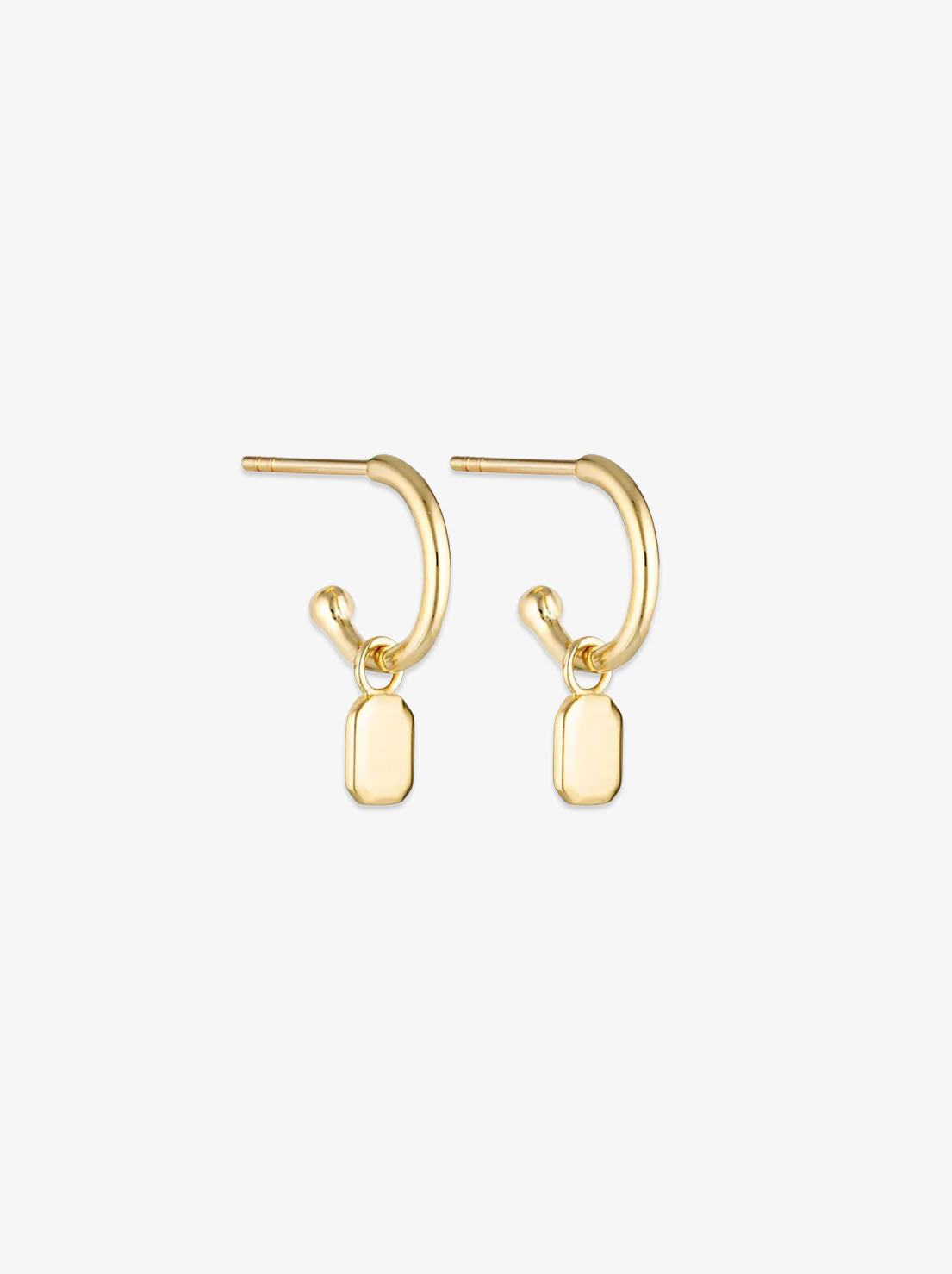 Linda Tahija - Tate Charm Hoop Earrings - Gold Plated
