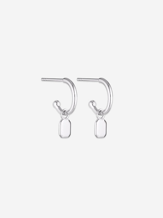 Linda Tahija - Tate Charm Hoop Earrings - Sterling Silver