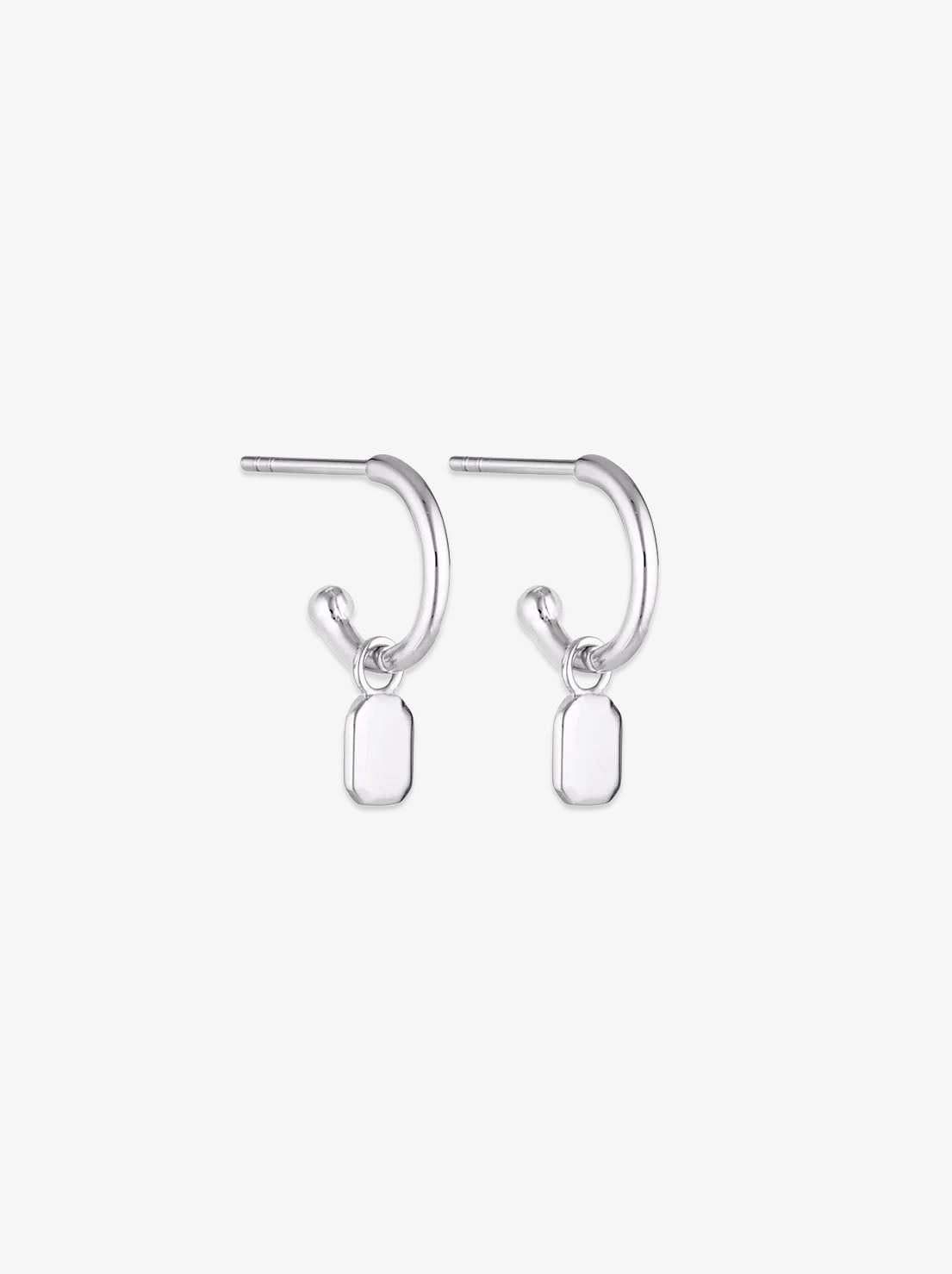 Linda Tahija - Tate Charm Hoop Earrings - Sterling Silver