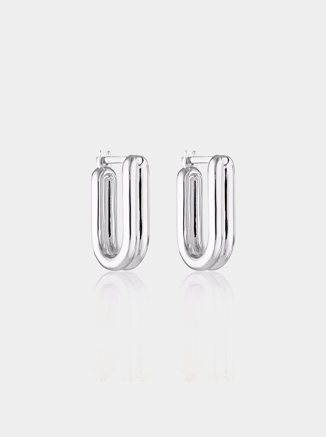 Linda Tahija - Twofold Hoop Earrings - Sterling Silver