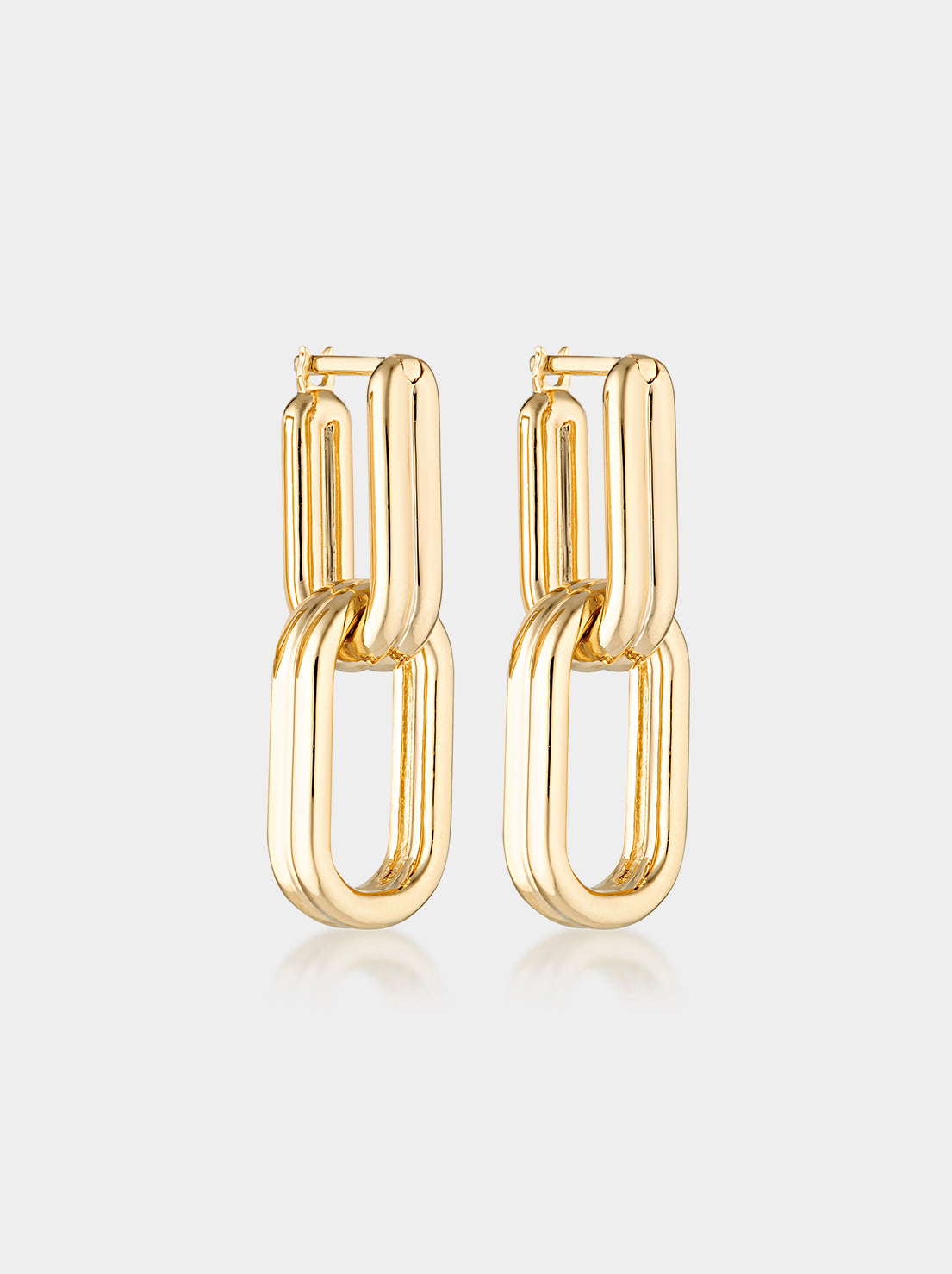 Linda Tahija - Twofold Linked Hoop Earrings - Gold Plated