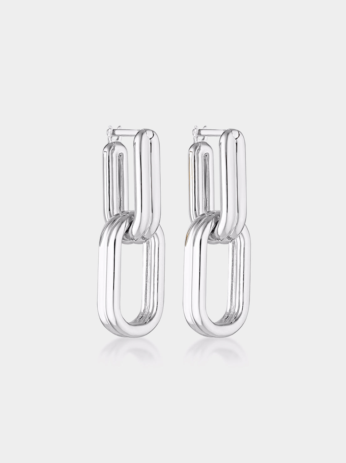 Linda Tahija - Twofold Linked Hoop Earrings - Sterling Silver