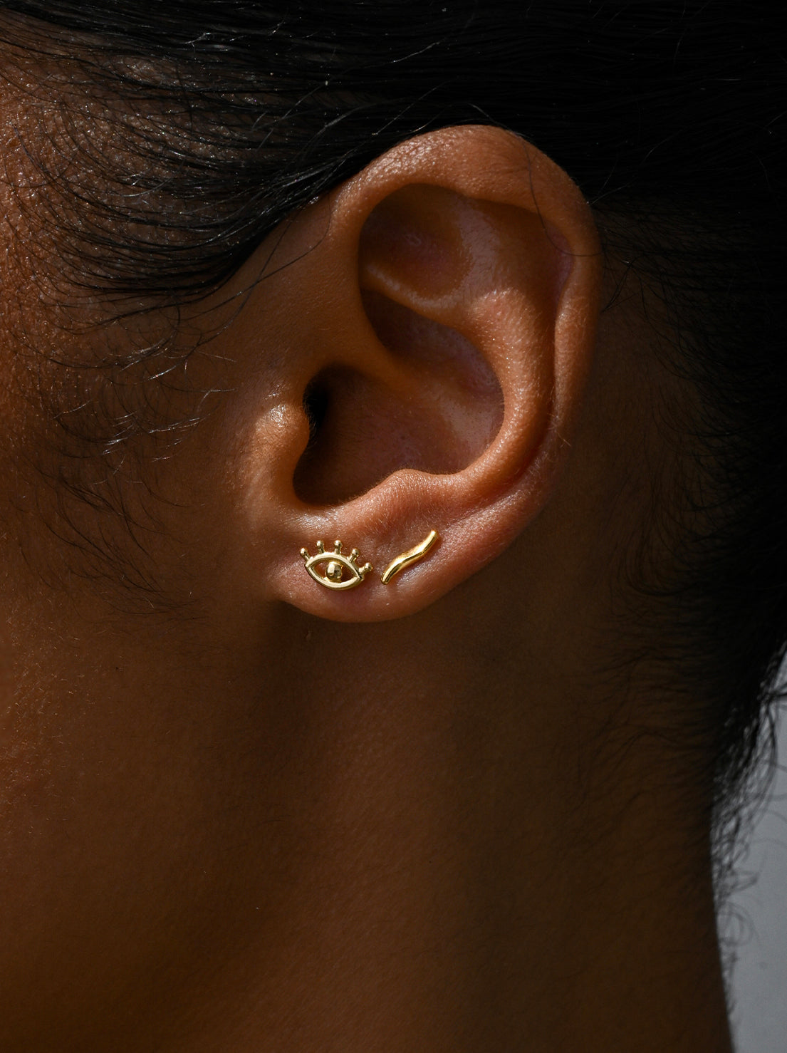 Linda Tahija - Whisp Stud Earrings - Gold Plated