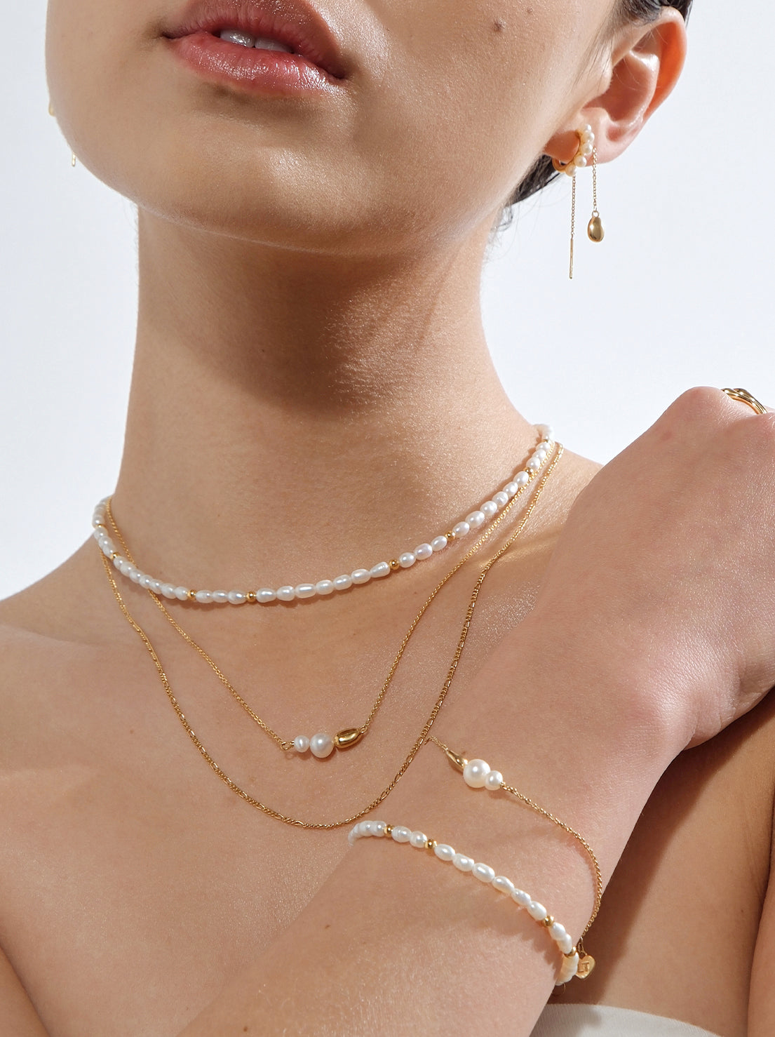 Linda Tahija - Tidal Pearl Necklace - Gold Plated