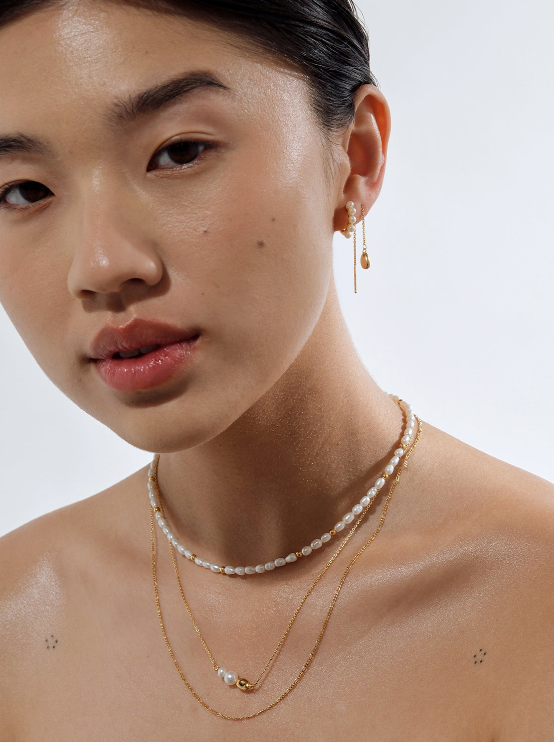 Linda Tahija - Tidal Pearl Necklace - Gold Plated