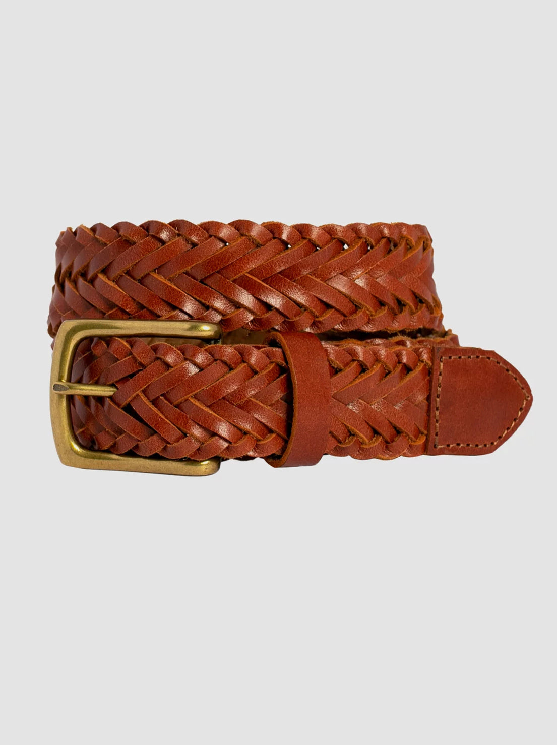 Loop Leather - Byron Braid Belt - Dark Tan